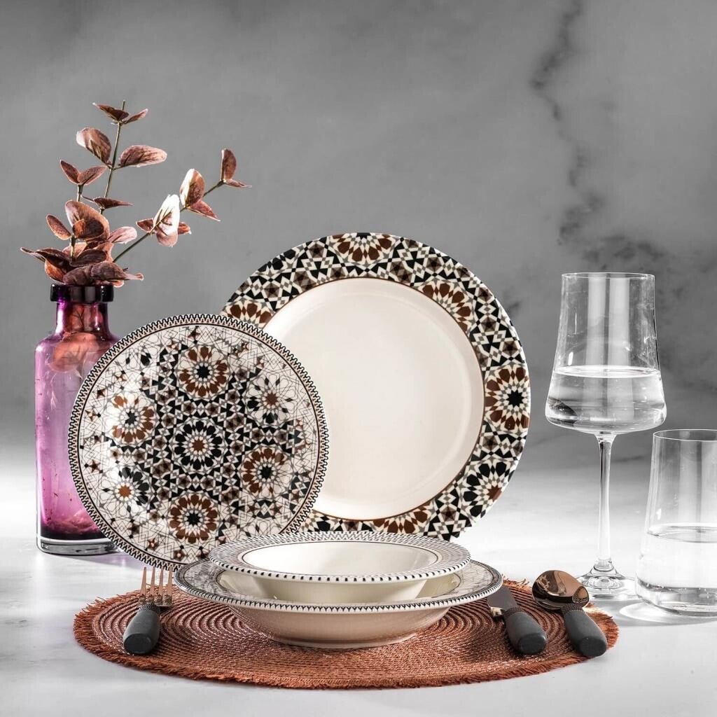 Schafer Alize Yemek Takimi 24 Prc Kahverengi Altuntas Tekstil