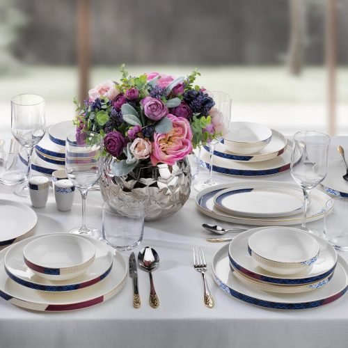 Schafer Adel Motif Yemek Takımı-56 Prç.-Platin