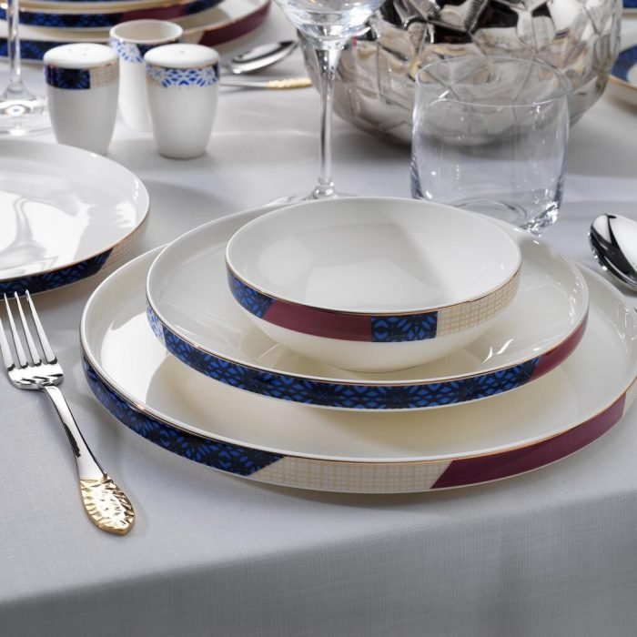 Schafer Adel Motif Yemek Takımı-56 Prç.-Platin - Görsel 4
